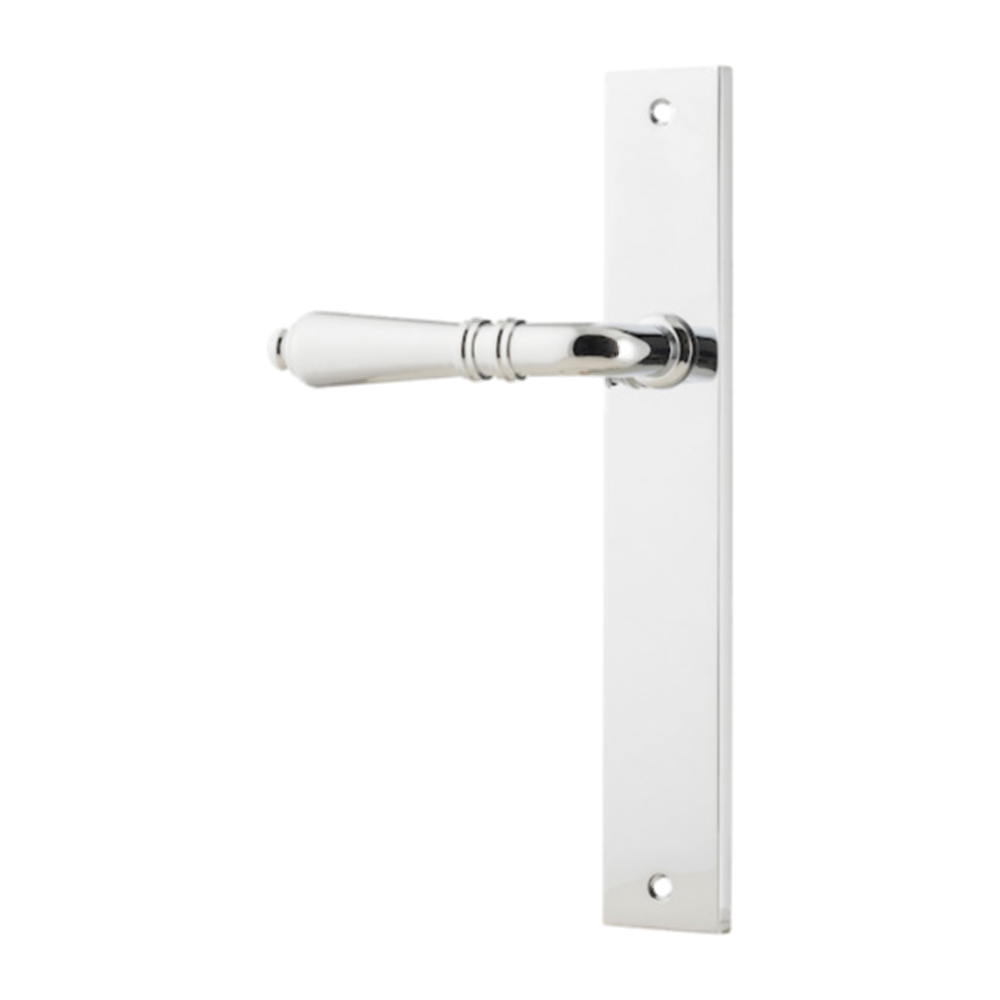 Door Lever Sarlat Rectangular Polished Chrome H240xW38xP55mm - Left
Hand Fixed in Polished Chrome
