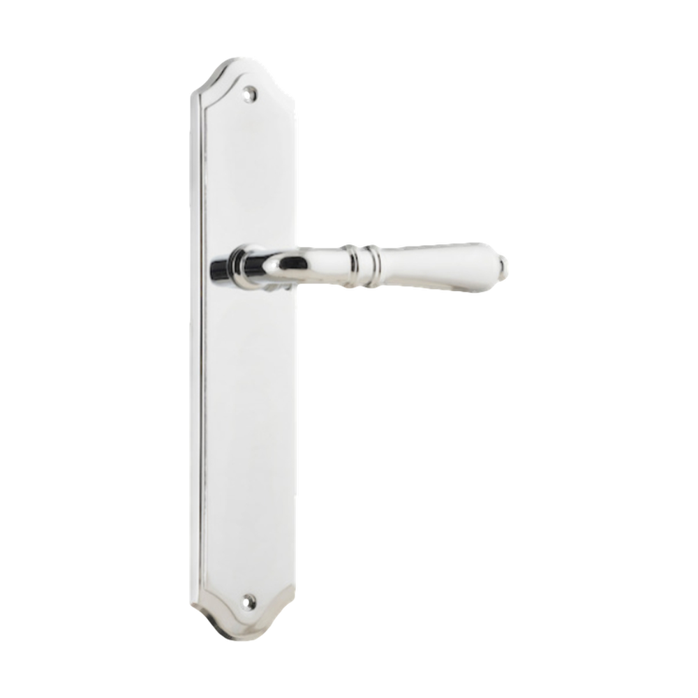 Door Lever Sarlat Shouldered Latch Polished Chrome H250xW48xP57mm in Polished Chrome