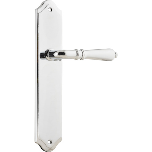 Door Lever Sarlat Shouldered Latch Polished Chrome H250xW48xP57mm in Polished Chrome