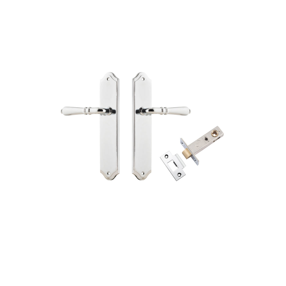 Door Lever Sarlat Shouldered Latch Polished Chrome H250xW48xP57mm Passage Kit Tube Latch Split Cam 'T' Striker Polished Chrome Backset 60mm in Polished Chrome