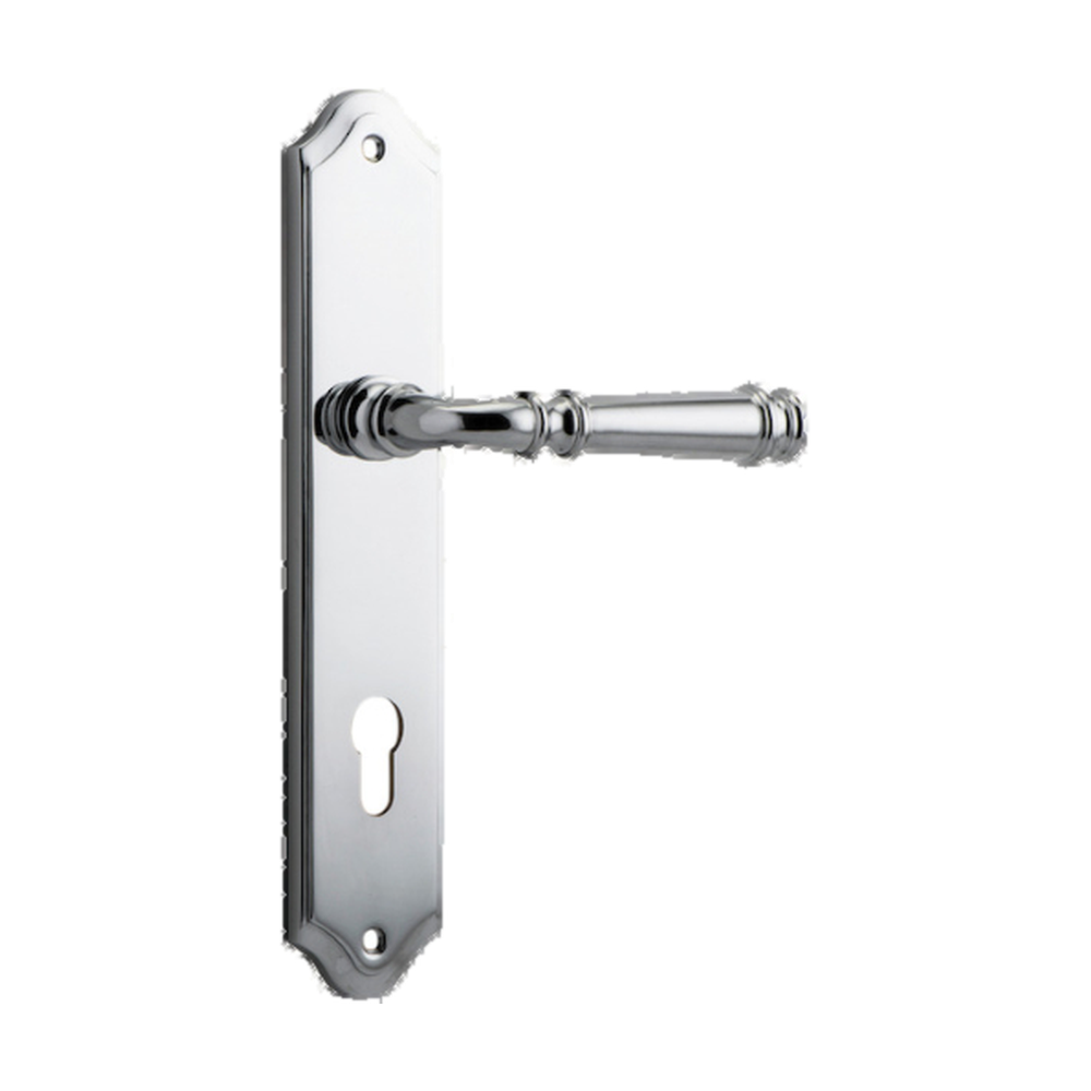 Door Lever Verona Shouldered Euro Polished Chrome CTC85mm H237xW50xP59mm in Polished Chrome