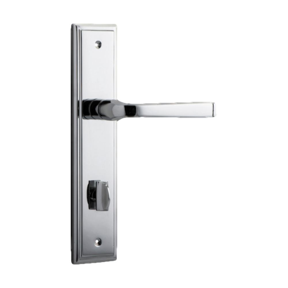 Door Lever Annecy Stepped Privacy Polished Chrome CTC85mm H237xW50xP65mm in Polished Chrome