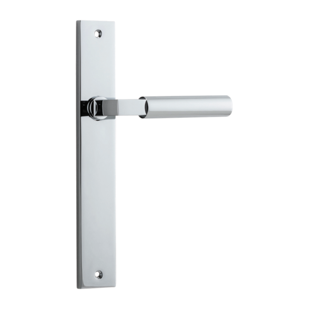Door Lever Berlin Rectangular Latch Polished Chrome H240xW38xP57mm in Polished Chrome