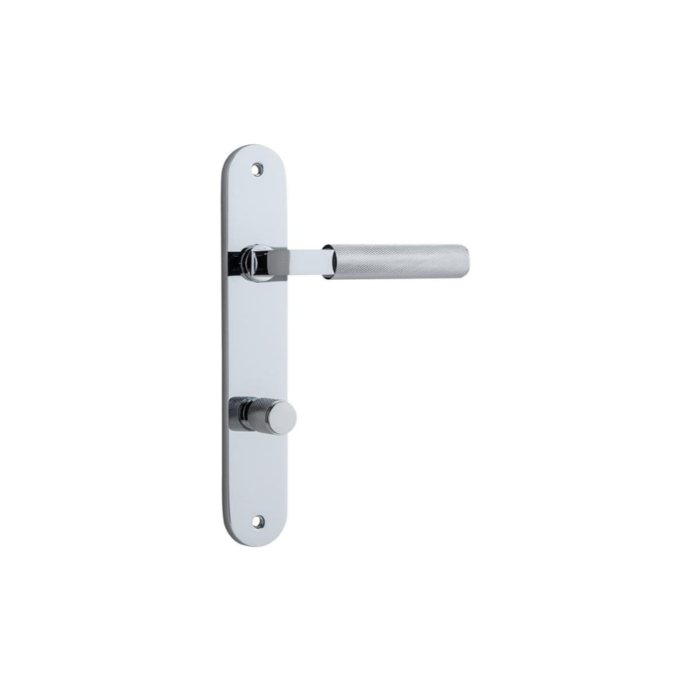 Door Lever Brunswick Oval Privacy Polished Chrome CTC85mm H237xW40xP60mm in Polished Chrome