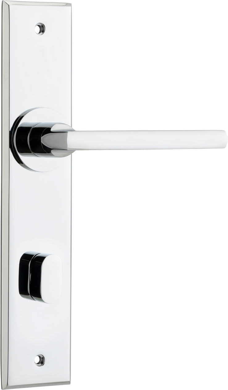 Door Lever Baltimore Chamfered Privacy Polished Chrome CTC85mm in Polished Chrome