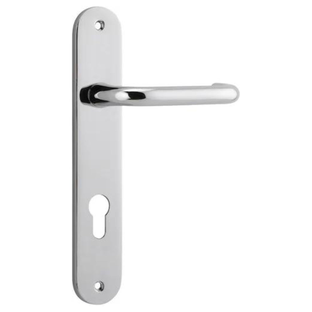 Door Lever Oslo Oval Euro Pair Polished Chrome CTC85mm L120xP54mm BPH240xW38mm Mortice Lock Euro Polished Chrome CTC85mm Backset 60mm,Euro Cylinder Dual Function Key Key 5 Pin Polished Chrome 65mm KA4 in Polished Chrome