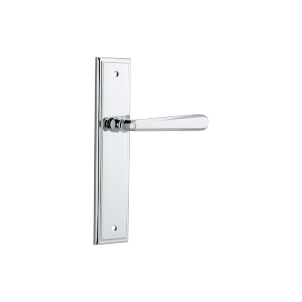 Door Lever Copenhagen Stepped Latch Pair Polished Chrome H237xW50xP61mm in Polished Chrome