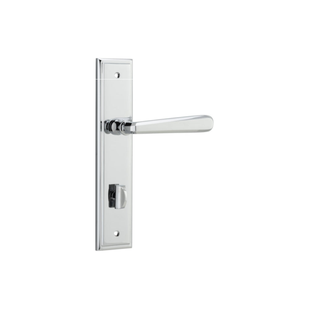 Door Lever Copenhagen Stepped Privacy Pair Polished Chrome CTC85mm H237xW50xP61mm in Polished Chrome