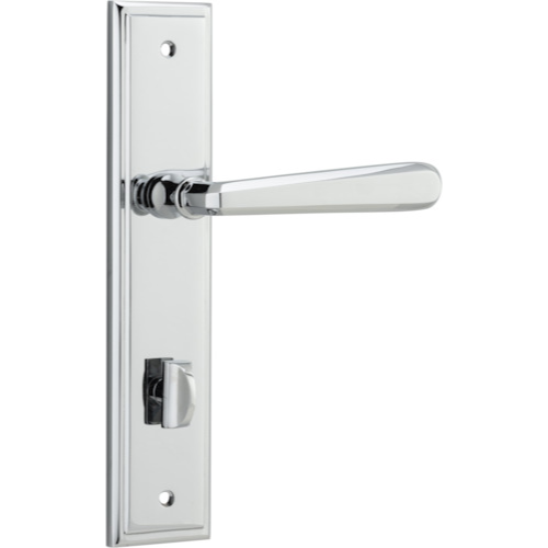 Door Lever Copenhagen Stepped Privacy Pair Polished Chrome CTC85mm H237xW50xP61mm in Polished Chrome