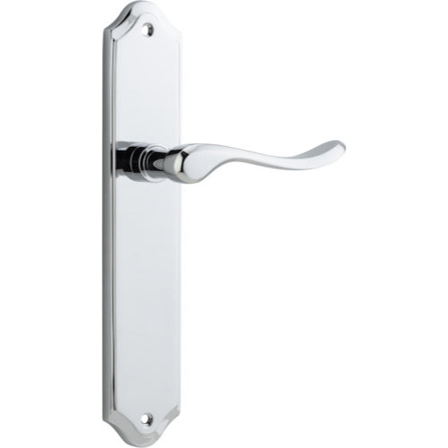 Door Lever Stirling Shouldered Latch Pair Polished Chrome H250xW48xP64mm in Polished Chrome