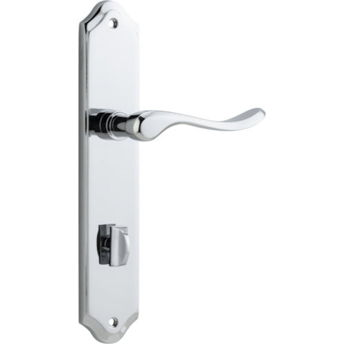 Door Lever Stirling Shouldered Privacy Pair Polished Chrome CTC85mm H250xW48xP64mm in Polished Chrome