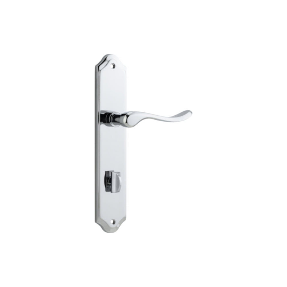 Door Lever Stirling Shouldered Privacy Pair Polished Chrome CTC85mm H250xW48xP64mm in Polished Chrome