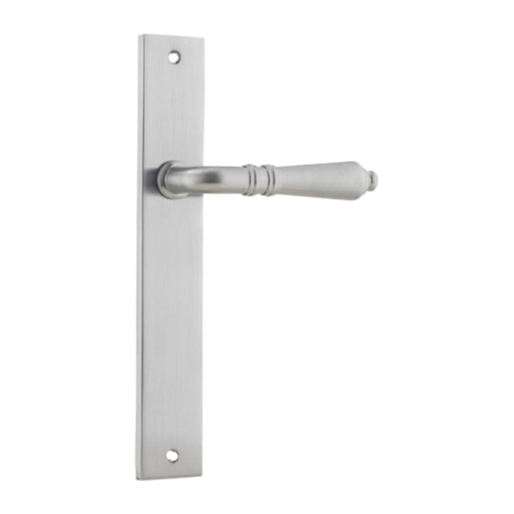 Door Lever Sarlat on Long Backplate Brushed Chrome H240xW38xP55mm in Brushed Chrome