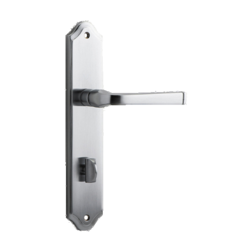 Door Lever Annecy Shouldered Privacy Brushed Chrome CTC85mm H237xW50xP65mm in Brushed Chrome