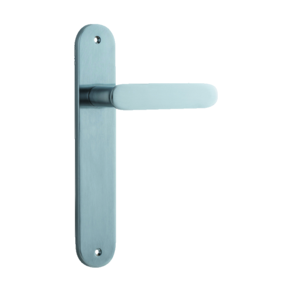 Door Lever Bronte on Long Backplate Brushed Chrome H237xW40xP56mm in Brushed Chrome
