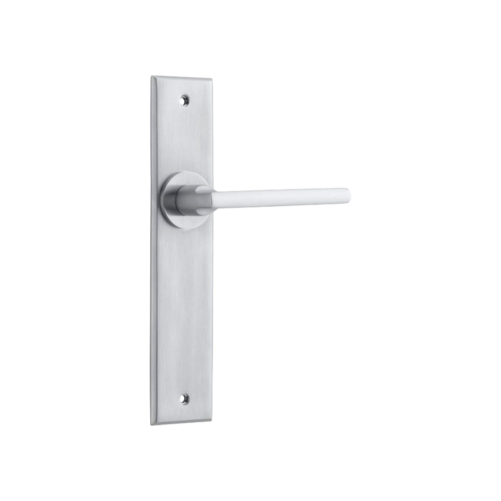 Baltimore Chamfered Latch Brushed Chrome H240xW50xP55mm in Brushed Chrome
