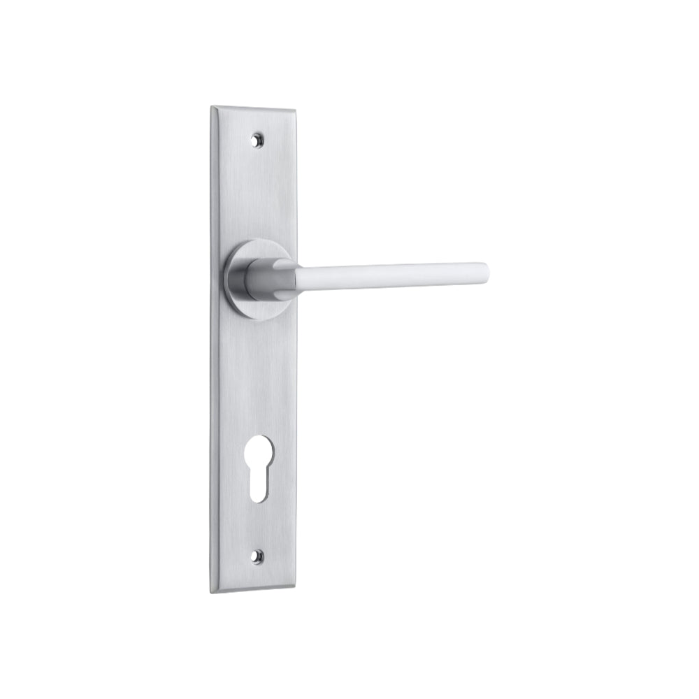 Baltimore Chamfered Euro Brushed Chrome H240xW50xP55mm in Brushed Chrome