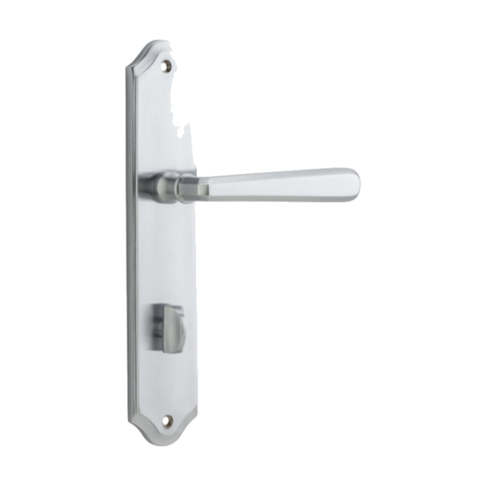 Door Lever Copenhagen Shouldered Privacy Pair Brushed Chrome CTC85mm H250xW48xP61mm in Brushed Chrome