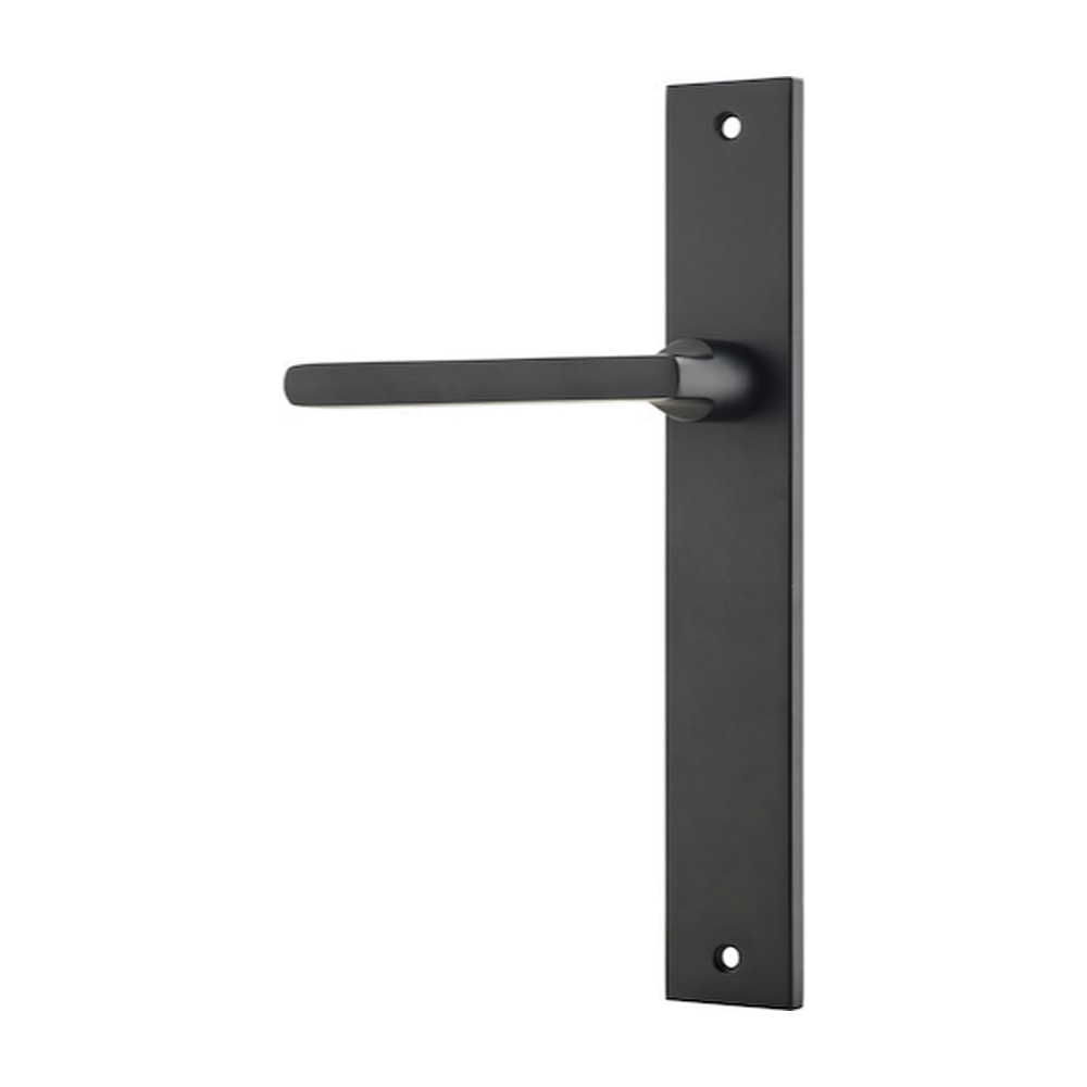 Door Lever Baltimore Rectangular Latch Left Hand Fixed Matt Black L118xP54mm BPH240xW38mm