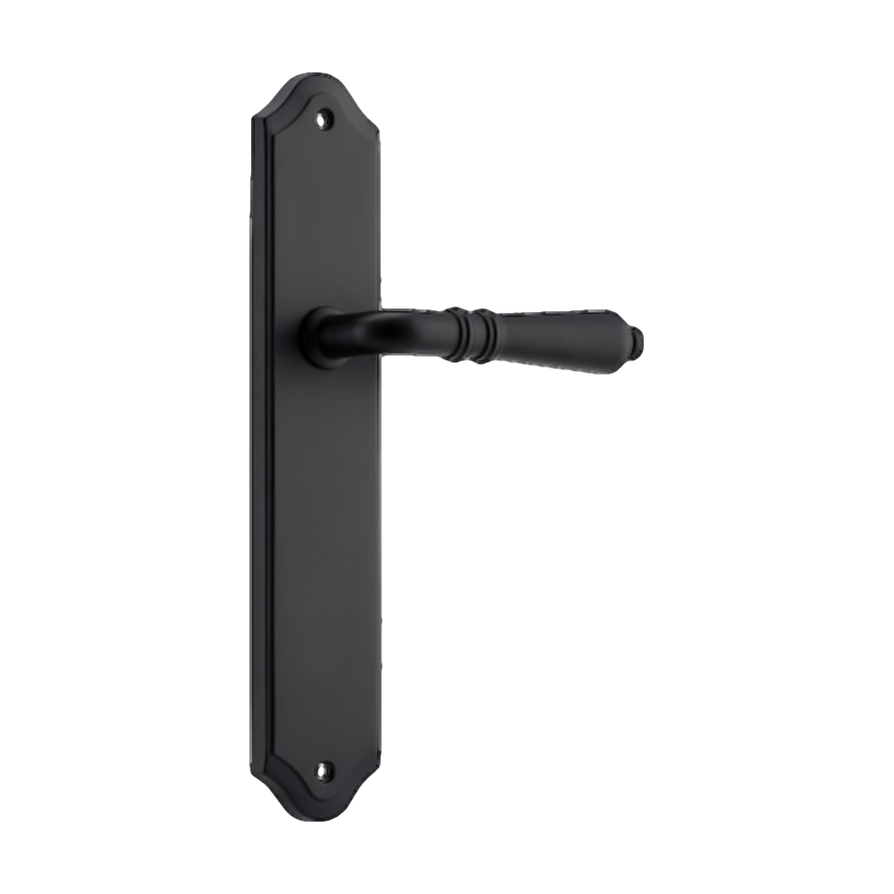 Door Lever Sarlat Shouldered Latch Matt Black H250xW48xP57mm in Matt Black