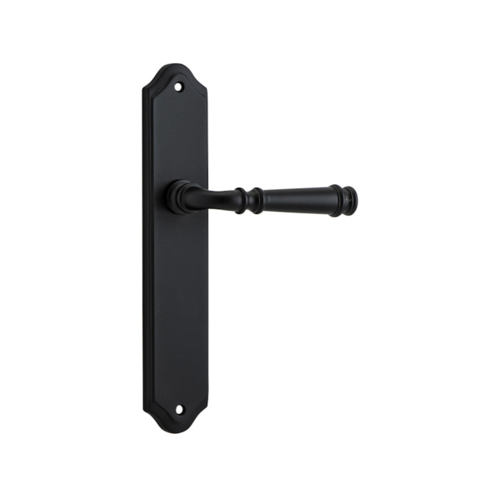 Door Lever Verona Shouldered Latch Matt Black H237xW50xP59mm in Matt Black