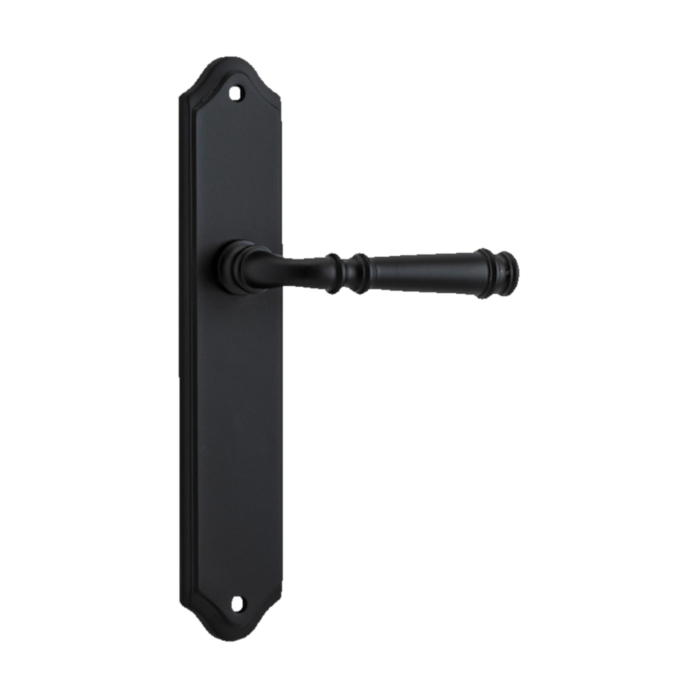 Door Lever Verona Shouldered Latch Matt Black H237xW50xP59mm in Matt Black