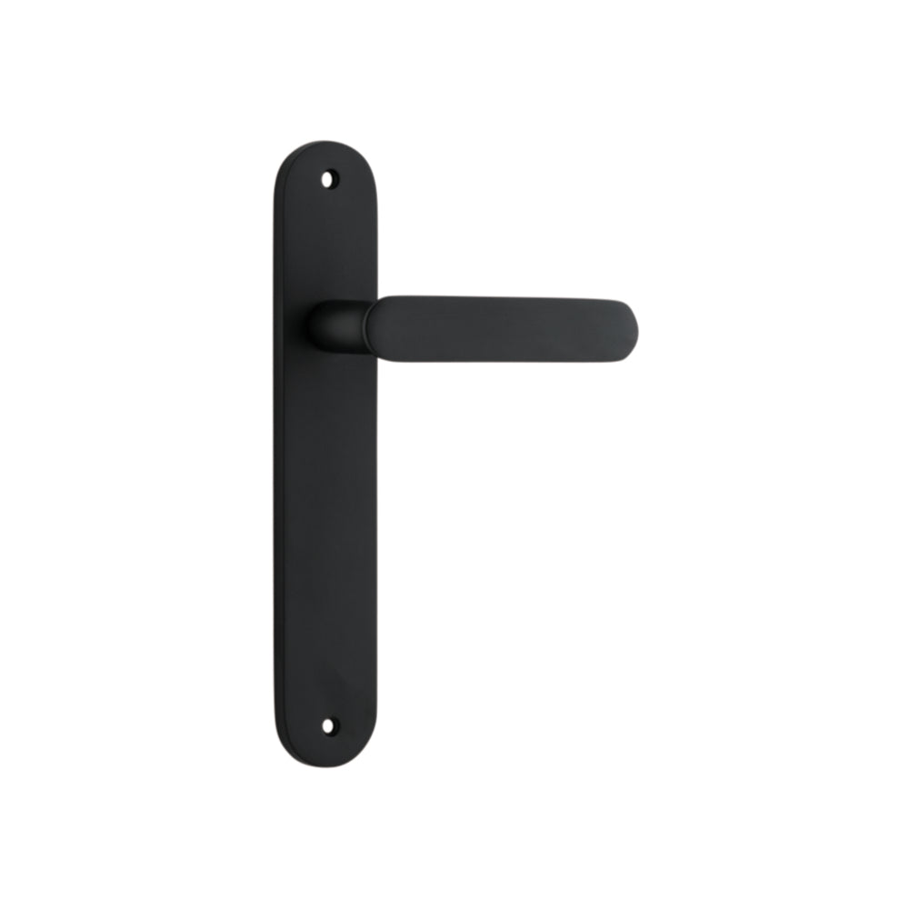 Door Lever Bronte on Long Backplate Matt Black H237xW40xP56mm in Matt Black