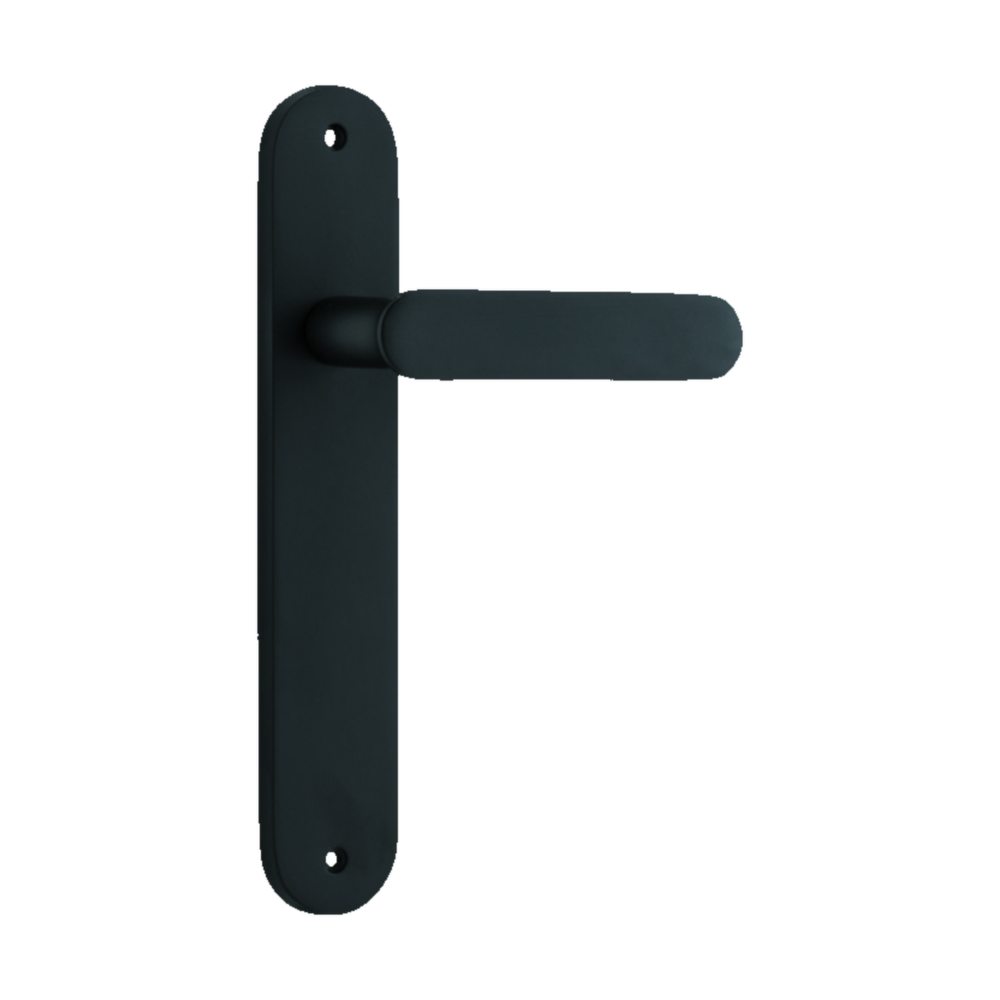 Door Lever Bronte on Long Backplate Matt Black H237xW40xP56mm in Matt Black