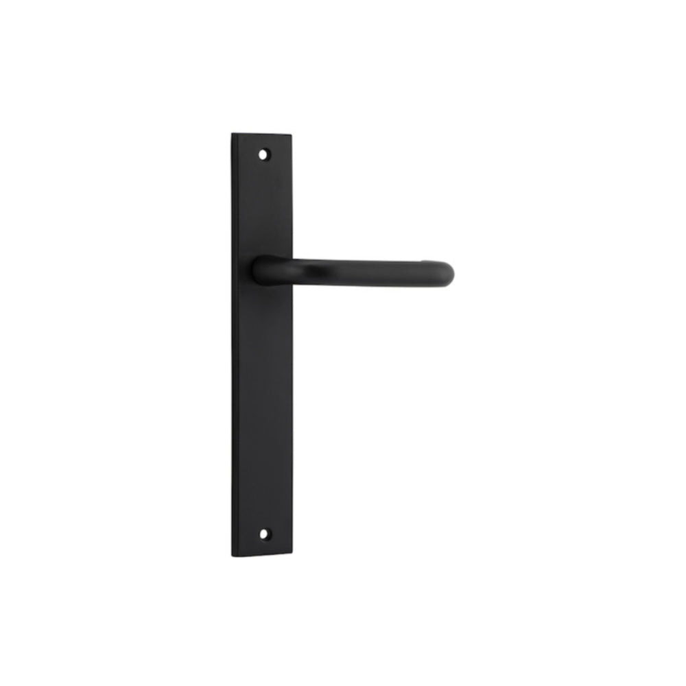 Door Lever Oslo on Long Backplate Matt Black H237xW50xP57mm in Matt Black