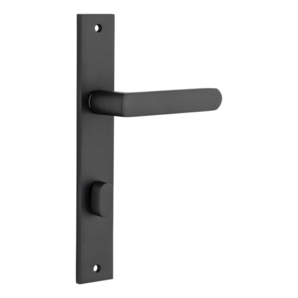 Door Lever Osaka Rectangular Privacy Pair Matt Black CTC85mm H240xW38xP55mm in Matt Black