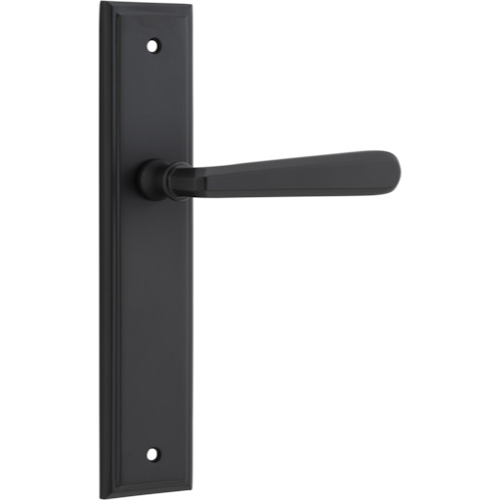Door Lever Copenhagen Stepped Latch Pair Matt Black H237xW50xP61mm in Matt Black
