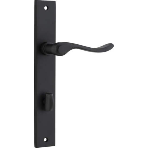 Door Lever Stirling Rectangular Privacy Pair Matt Black CTC85mm H240xW38xP64mm in Matt Black