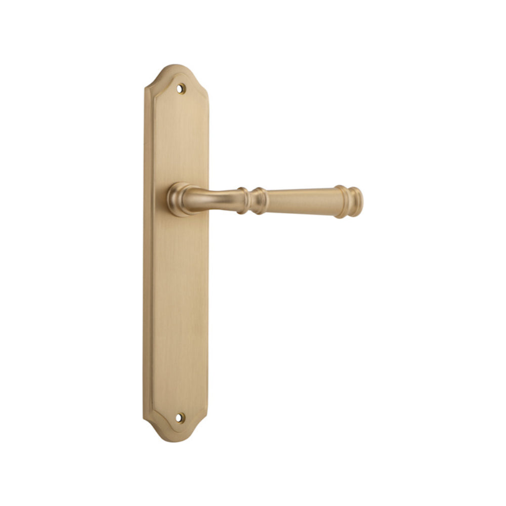 Door Lever Verona Shouldered Latch Brushed Brass H237xW50xP59mm in Brushed Brass
