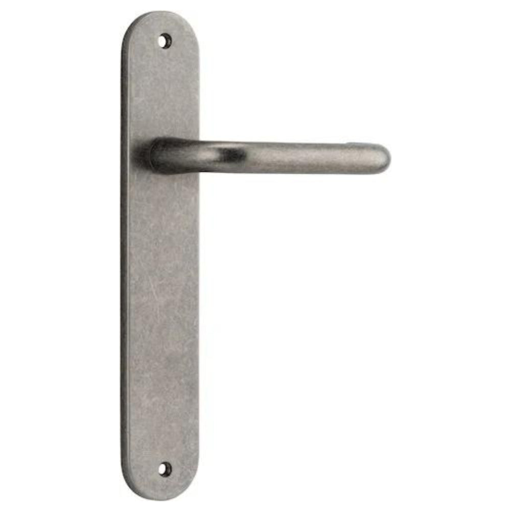 Door Lever Oslo Oval Euro Pair Distressed Nickel CTC85mm L120xP54mm BPH240xW38mm Mortice Lock Euro Distressed Nickel CTC85mm Backset 60mm,Euro Cylinder Dual Function Key Key 5 Pin Distressed Nickel 65mm KA4 in Distressed Nickel
