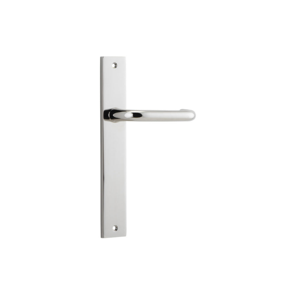 Door Lever Oslo on Long Backplate Polished Nickel H237xW50xP57mm in Polished Nickel