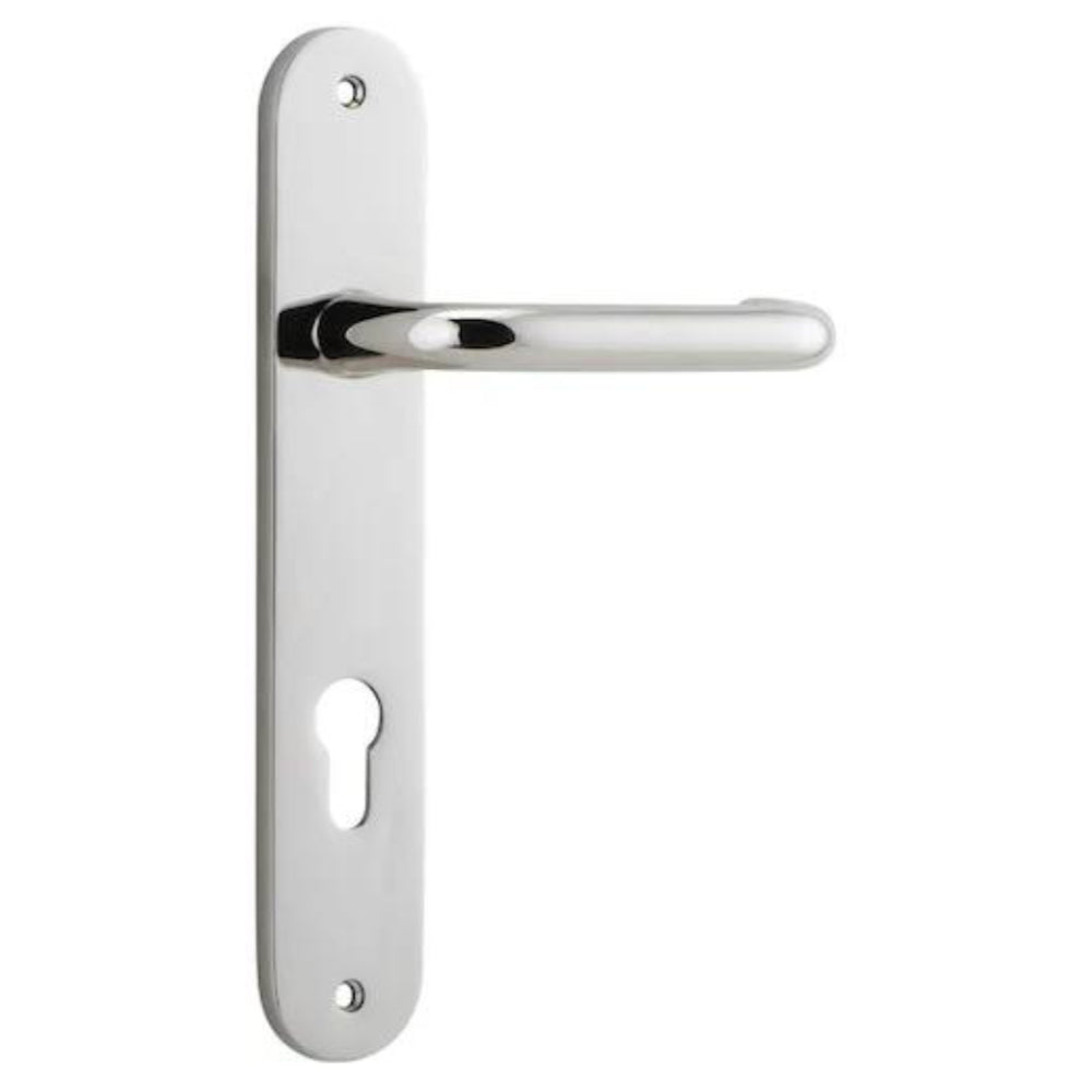 Door Lever Oslo Oval Euro Pair Polished Nickel CTC85mm L120xP54mm BPH240xW38mm Mortice Lock Euro Polished Nickel CTC85mm Backset 60mm,Euro Cylinder Dual Function Key Key 5 Pin Polished Nickel 65mm KA4 in Polished Nickel