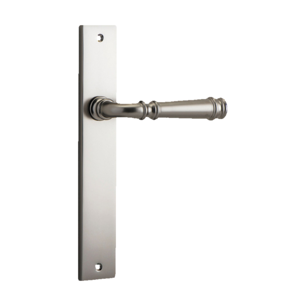 Door Lever Verona on Long Backplate Satin Nickel H237xW50xP59mm in Satin Nickel