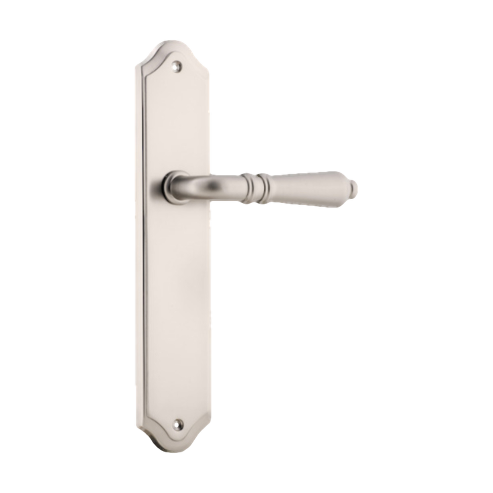 Door Lever Sarlat Shouldered Latch Satin Nickel H250xW48xP57mm in Satin Nickel