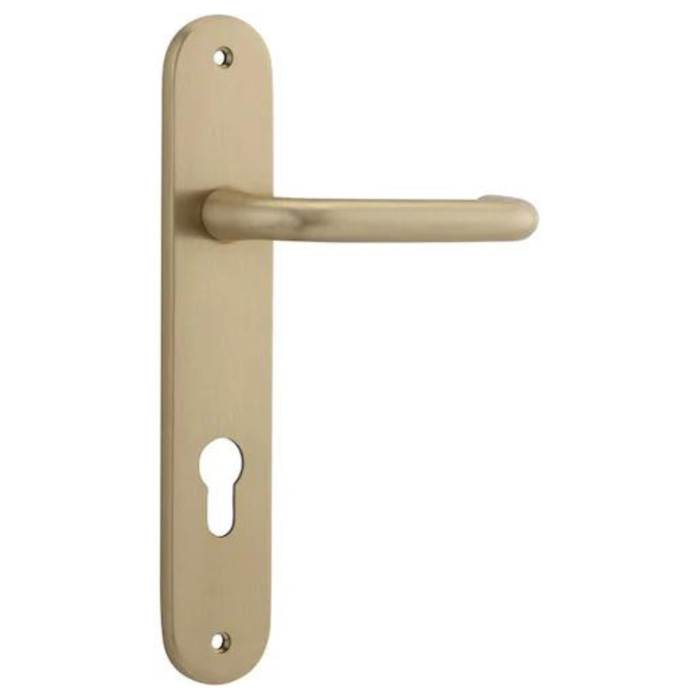 Door Lever Oslo Oval Euro Pair Brushed Brass CTC85mm L120xP54mm BPH240xW38mm Mortice Lock Euro Brushed Brass CTC85mm Backset 60mm,Euro Cylinder Dual Function Key Key 5 Pin Brushed Brass 65mm KA4 in Brushed Brass
