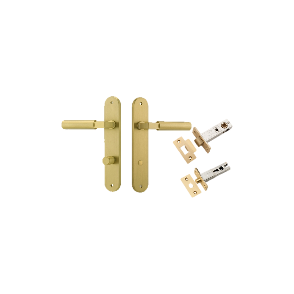 Door Lever Berlin Oval Brushed Gold PVD Privacy Kit in Brushed Gold PVD