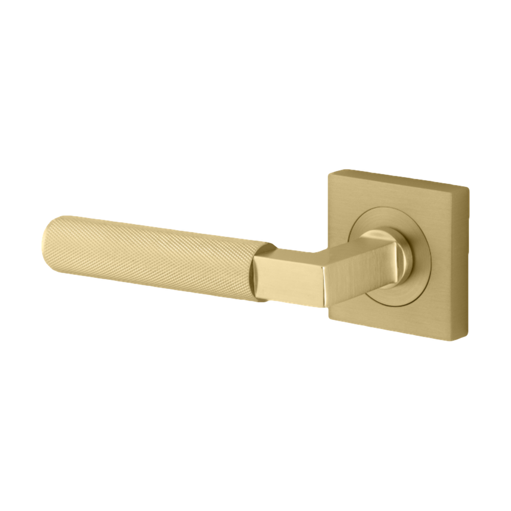 Door Lever Brunswick Rose Square Concealed Fix Left Hand Fixed Brushed Gold PVD L120xP60mm BPH52xW52mm in Brushed Gold PVD