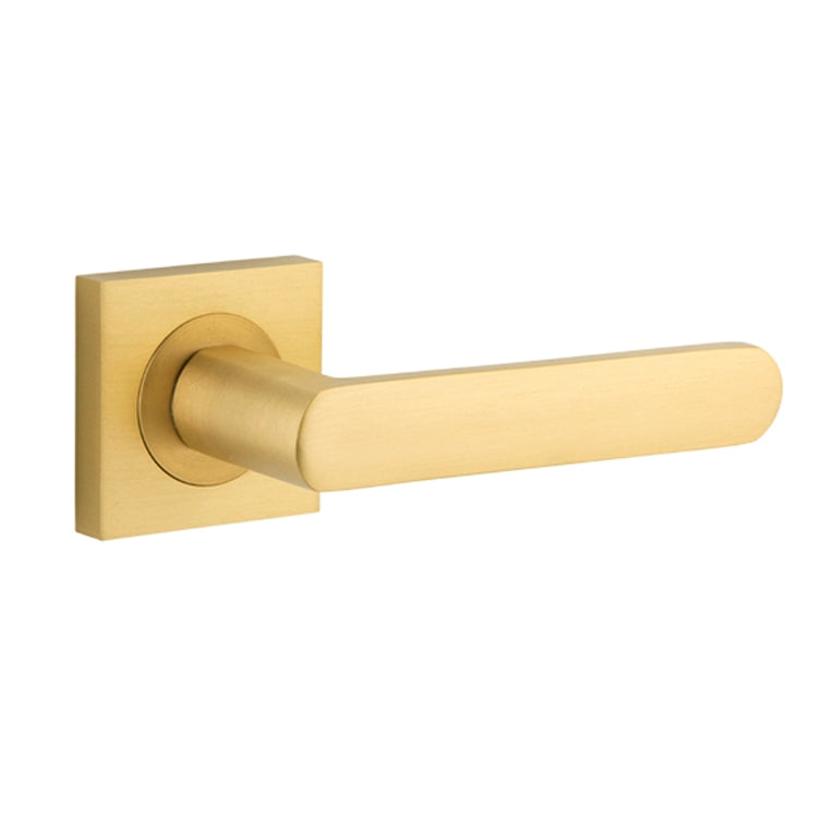 Door Lever Osaka Rose Square Concealed Fix Pair Brushed Gold PVD L120xP55mm BPH52xW52mm in Brushed Gold PVD