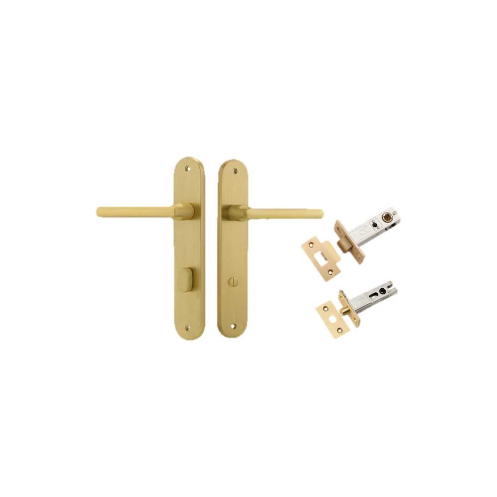 Door Lever Baltimore Oval Brushed Gold PVD Privacy Kit in Brushed Gold PVD