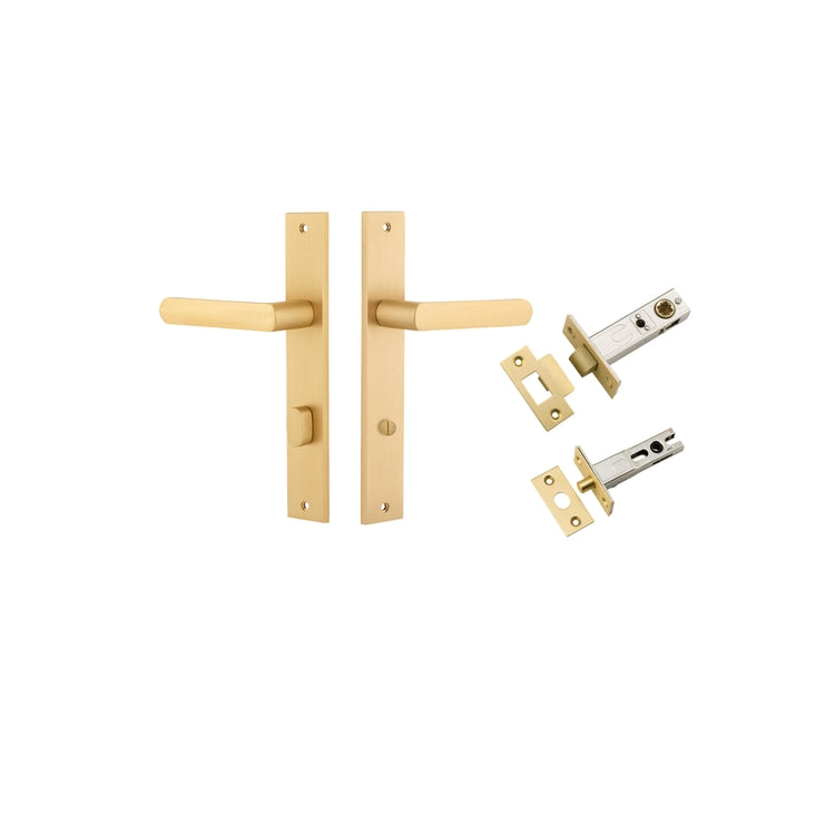 Door Lever Osaka Rectangular Brushed Gold PVD Privacy Kit in Brushed Gold PVD