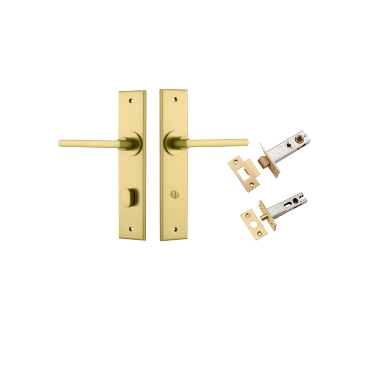 Door Lever Baltimore Chamfered Brushed Gold PVD Privacy Kit in Brushed Gold PVD