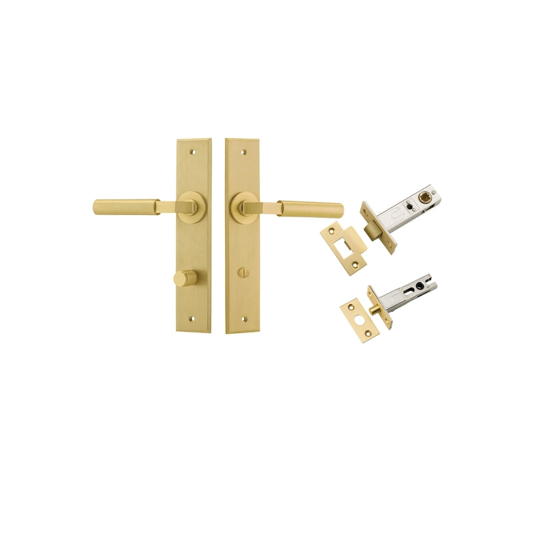Door Lever Berlin Chamfered Brushed Gold PVD Privacy Kit in Brushed Gold PVD