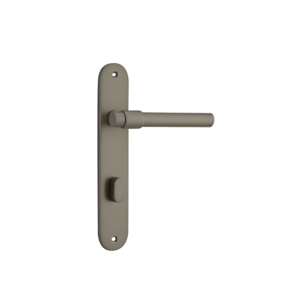 Door Lever Helsinki Oval Privacy Pair Graphite PVD CTC85mm L137xP58mm BPH240xW40mm in Graphite PVD