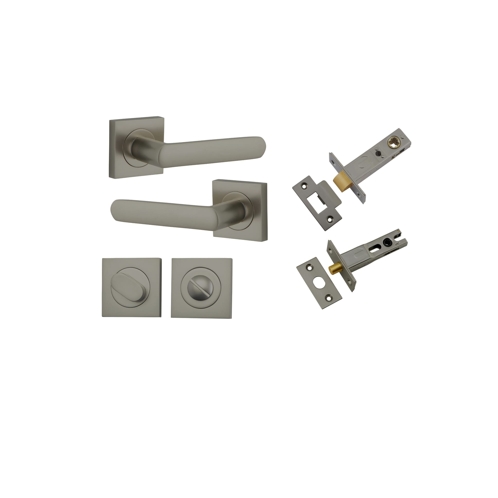 Door Lever Osaka Rose Square Graphite PVD Privacy Kit in Graphite PVD