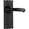 Door Lever Gloucester Iron Latch Pair Matt Black H158xW50xP53mm in Matt Black