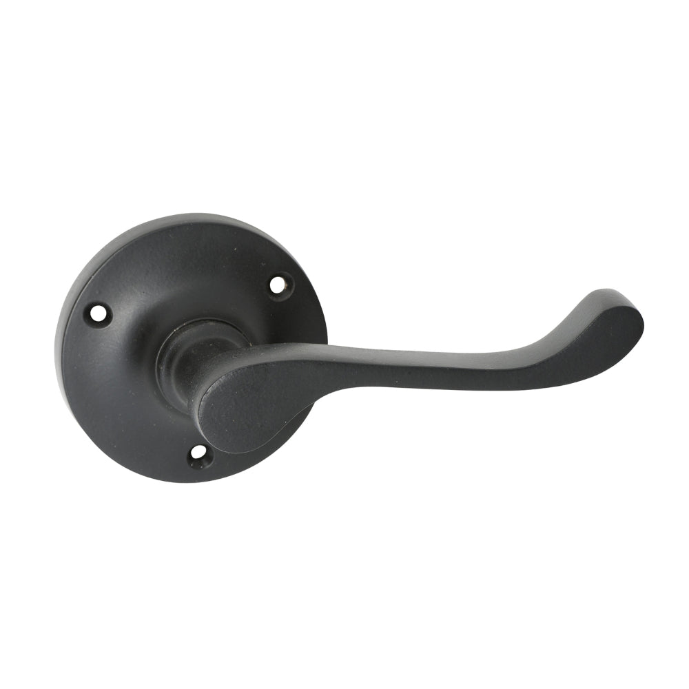 Door Lever Victorian Round Rose Pair Matt Black D63xP58mm
(Latch/Lock Sold Separately) in Matt Black